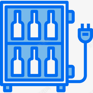 冰箱家用电器5蓝色图标图标