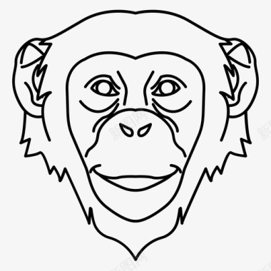 黑猴子猴子动物猴脸图标图标