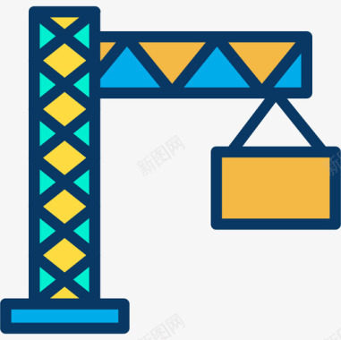 工业机器起重机工业59线性颜色图标图标