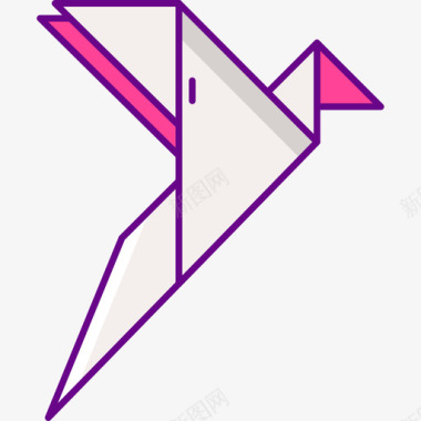 折纸樱花节线颜色图标图标