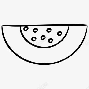 采摘西瓜西瓜食物手绘图标图标