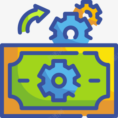 线矢量素材货币货币兑换4线颜色图标图标