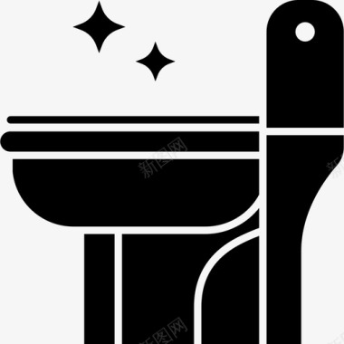 抽水马桶浴室清洁图标图标