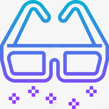 3d眼镜视频游戏5渐变图标图标
