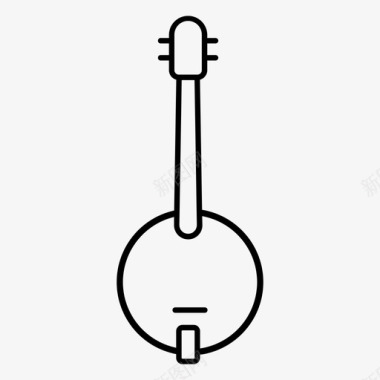 乐器标识班卓琴音响乐器图标图标
