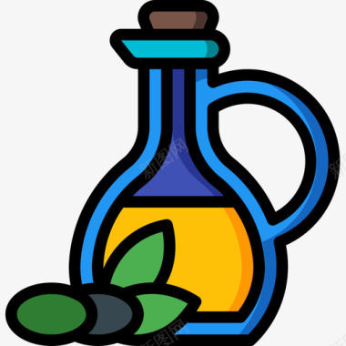 油豆皮油饮食和营养4线性颜色图标图标