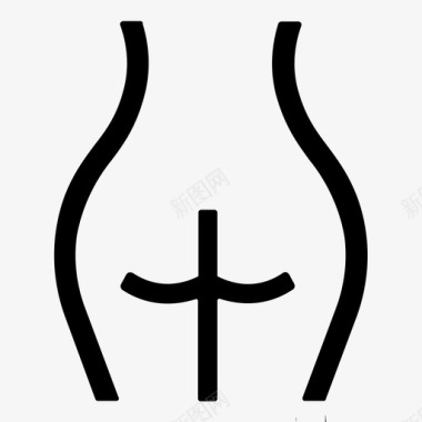 女性臀部背部人物图标图标