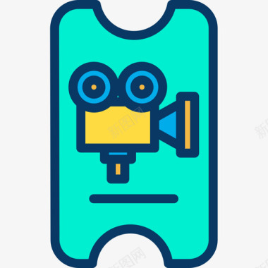 电影票矢量电影票电影院41线颜色图标图标