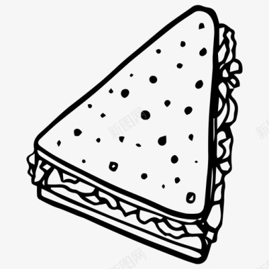 三明治食品手绘图标图标