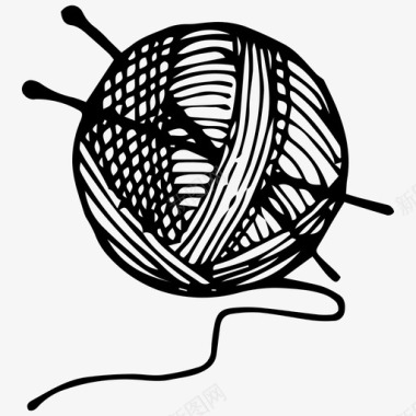 针织手绘编织针图标图标
