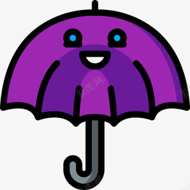 伞可爱的图标6线性颜色图标