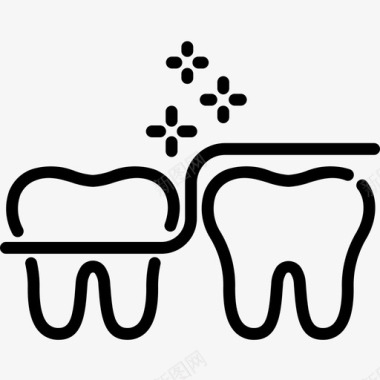 牙齿护理海报牙齿清洁健康图标图标