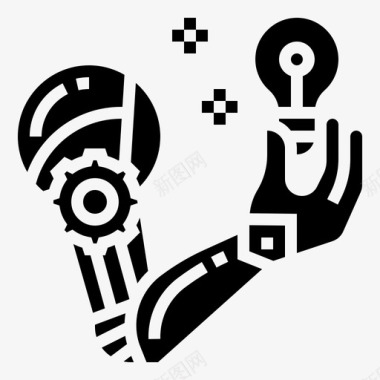 机械手臂机器人人工智能文字图标图标