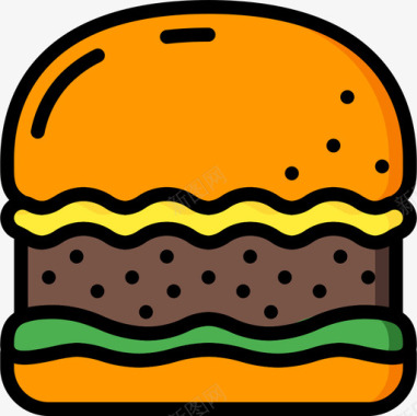 4K图标汉堡烤肉4原色图标图标