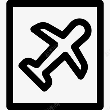 公共交通标识机场公共交通4直线图标图标