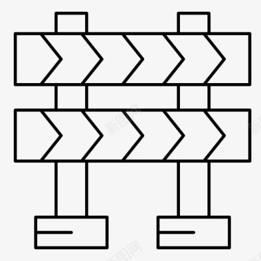 工程建筑头盔路障障碍建筑图标图标