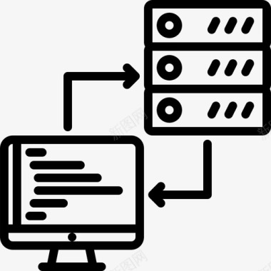 矢量代码服务器代码开发者图标图标