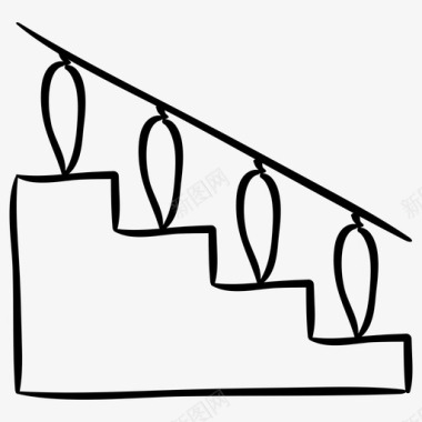 楼梯楼上家具手绘图标图标