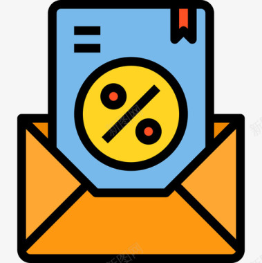 电子邮件收件箱电子邮件7折线性颜色图标图标