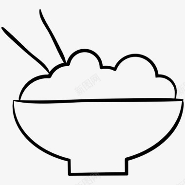 米饭碗午餐图标图标