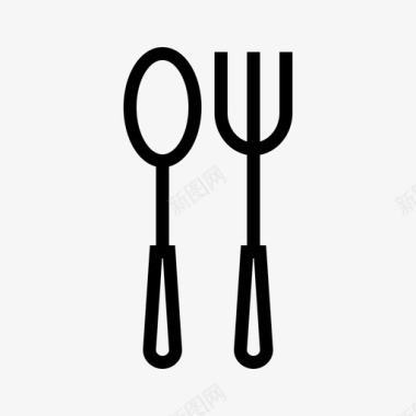 勺子和叉子叉子餐馆图标图标