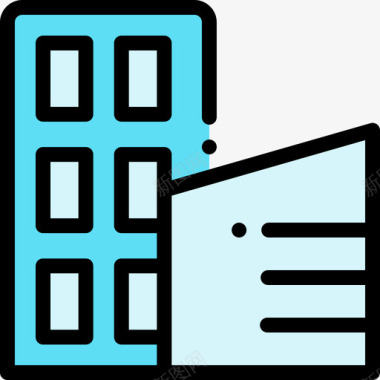 矢量图办公楼167号办公楼线性颜色图标图标
