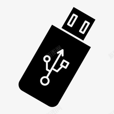 黑色U盘U盘数据文件图标图标