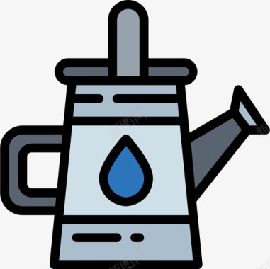 铁色浇水壶水壶农夫4线性颜色图标图标
