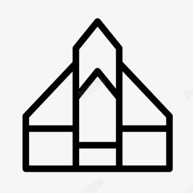 勾勒教堂建筑社区图标图标