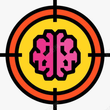 训练大脑目标大脑概念4线颜色图标图标