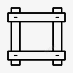 工地脚手架板条箱建筑商木工图标高清图片