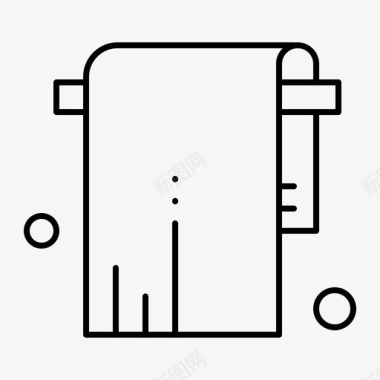 浴室水表浴室毛巾水疗和放松图标图标