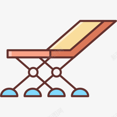 露营篝火露营椅露营126线性颜色图标图标