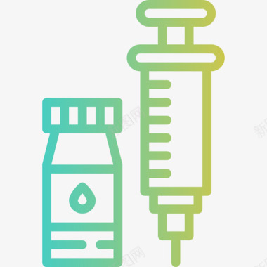 疫苗管家疫苗宠物店梯度轮廓图标图标
