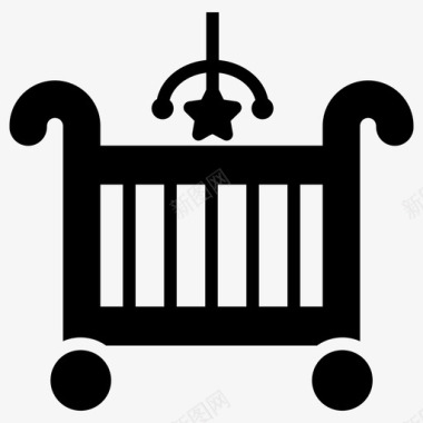 婴儿婴儿床婴儿家具育婴室图标图标