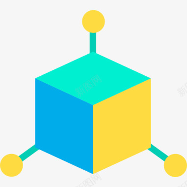 立方体三维立方体虚拟现实49平面图标图标