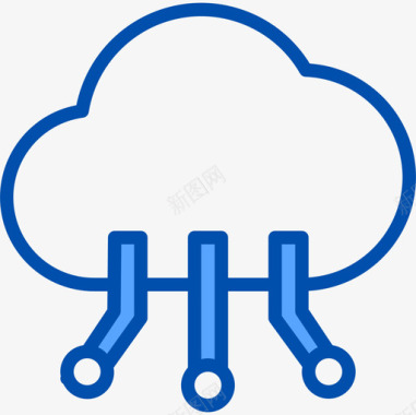 设计数字云网络数字营销97蓝色图标图标