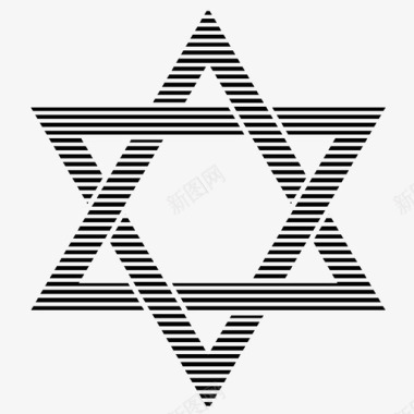 大卫星十七几何学犹太犹太教图标图标