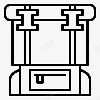 行李搬运车背包探险行李图标图标
