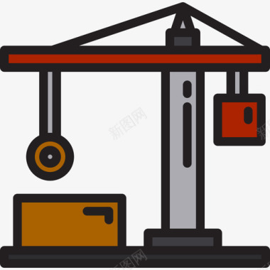 格调100起重机结构100线性颜色图标图标