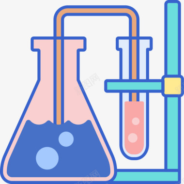 实验室科学102线性颜色图标图标