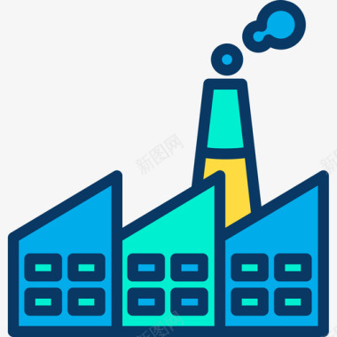 工厂质量工厂工业59线颜色图标图标