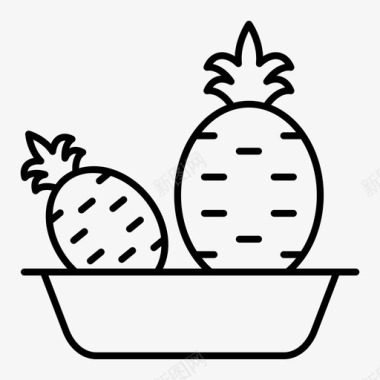 吃水果蔬菜菠萝菜图标图标