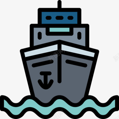 海军蓝士兵2线性颜色图标图标