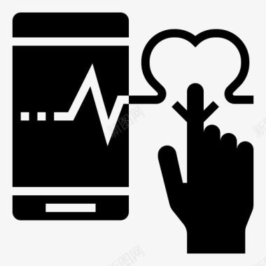 医疗应用程序心脏心率图标图标