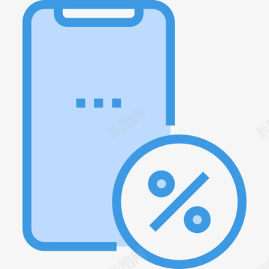 智能手机8折蓝色图标图标