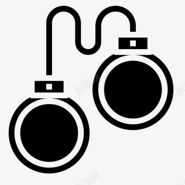 手铐概念法官图标图标