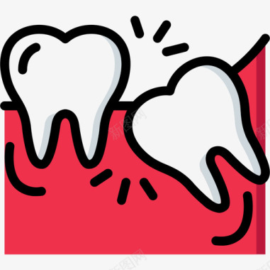 牙齿图标牙齿牙科学8线颜色图标图标