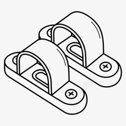 攀岩固定夹钢筋鞍座夹导管长度图标高清图片