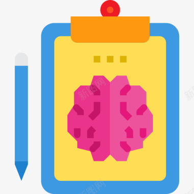 概念魔方剪贴板大脑概念3平面图图标图标